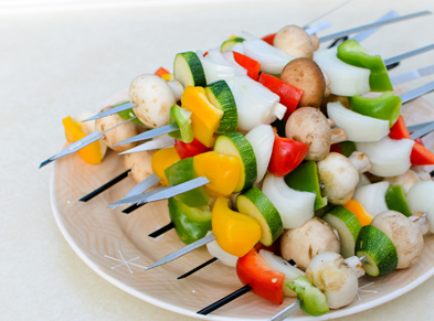 Halloumi and Zucchini Brochette Barbecue